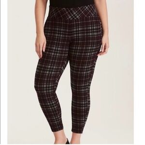 Torrid Purple Grey Pixie Pointe Plaid Leggings Sz 2X